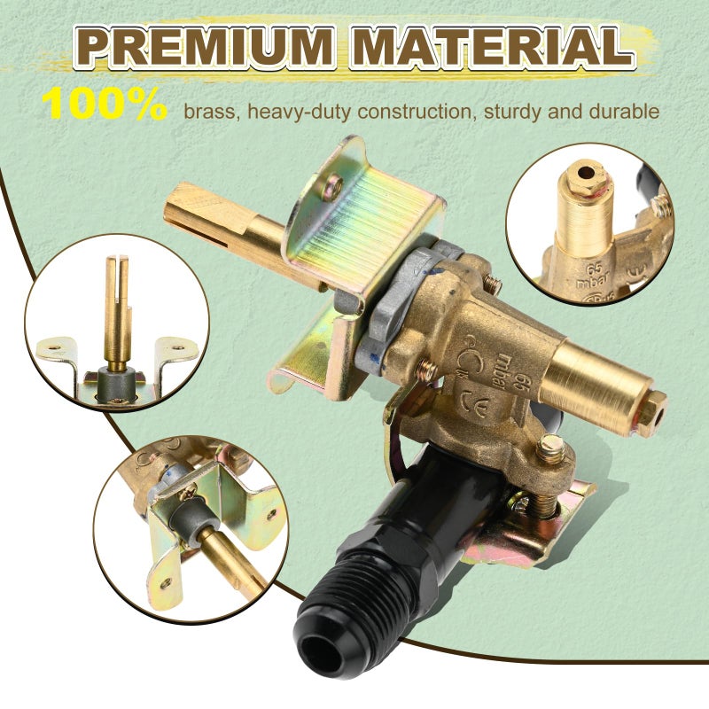 Lemfema Natural Propane Gas Conversion Control Valve Kit, Gas Grill Burner Regulator Valve with LP Gas Orifices Nozzle, Replacement for Fire-Bowl Me-ga Propane Fire Pit Outdoor BBQ Grill RV Stoves - Image 2