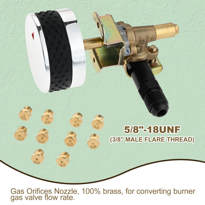 Lemfema Natural Propane Gas Conversion Control Valve Kit, Gas Grill Burner Regulator Valve with LP Gas Orifices Nozzle, Replacement for Fire-Bowl Me-ga Propane Fire Pit Outdoor BBQ Grill RV Stoves - Image 5