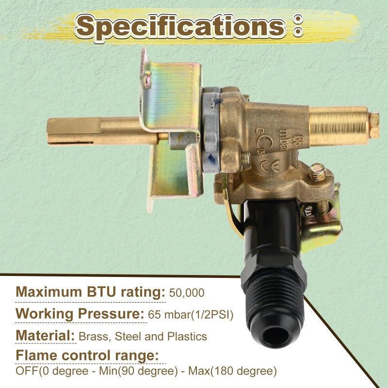 Lemfema Natural Propane Gas Conversion Control Valve Kit, Gas Grill Burner Regulator Valve with LP Gas Orifices Nozzle, Replacement for Fire-Bowl Me-ga Propane Fire Pit Outdoor BBQ Grill RV Stoves - Image 4