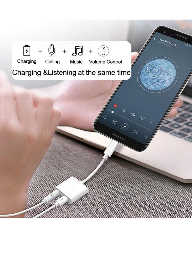 USB C to 3.5mm Headphone and Charger Adapter,2 in 1 USB C to Aux Audio Jack with PD 60W Fast Charging Dongle Fit with Galaxy S22 Ultra - Image 2