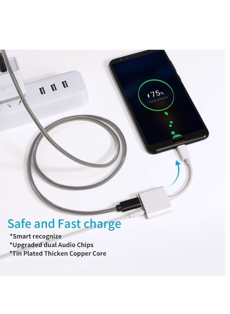 USB C to 3.5mm Headphone and Charger Adapter,2 in 1 USB C to Aux Audio Jack with PD 60W Fast Charging Dongle Fit with Galaxy S22 Ultra - Image 3