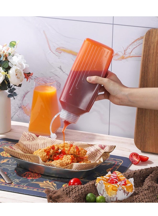 2 Pack 28oz Large Condiment Dispenser with Lid Wide Mouth Squeeze Bottles for Ketchup Mustard Salad - Image 4