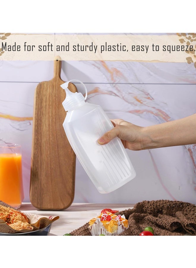 2 Pack 28oz Large Condiment Dispenser with Lid Wide Mouth Squeeze Bottles for Ketchup Mustard Salad - Image 5