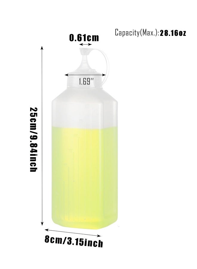 2 Pack 28oz Large Condiment Dispenser with Lid Wide Mouth Squeeze Bottles for Ketchup Mustard Salad - Image 2