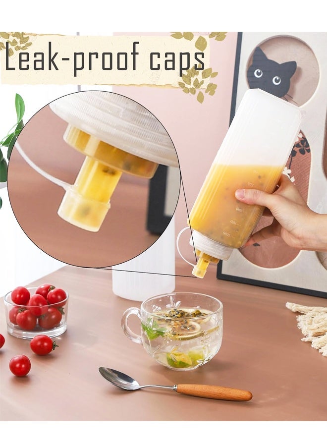 2 Pack 28oz Large Condiment Dispenser with Lid Wide Mouth Squeeze Bottles for Ketchup Mustard Salad - Image 3