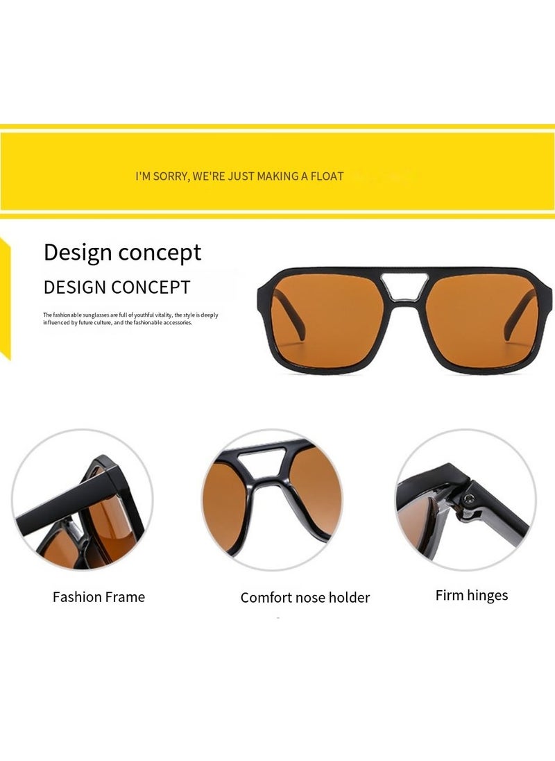 General Retro 70s Square Aviator Sunglasses Women Men Rectangular Sunglasses Flat Frame Fashion Sunglasses  - Image 2