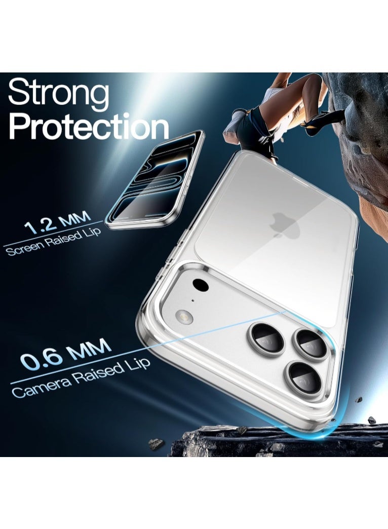 كوالتي جراب ماج سيف المغناطيسي القوي لهاتف iPhone 17 Pro Max، جراب هاتف بتغطية كاملة، حماية من السقوط بدرجة عسكرية، رفيع للغاية، حافة مرتفعة للغاية، شفاف - Image 3