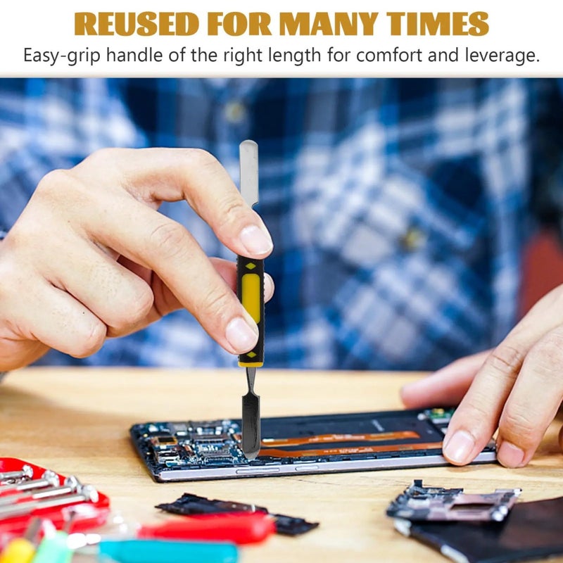 Metal Pry Bar Scraper with Opening Picks Professional Electronics Repair Kit Double Ended Spudger Tools for iPhone Laptop Tablet Screen and Battery Replacement Disassembly Pack - Image 3