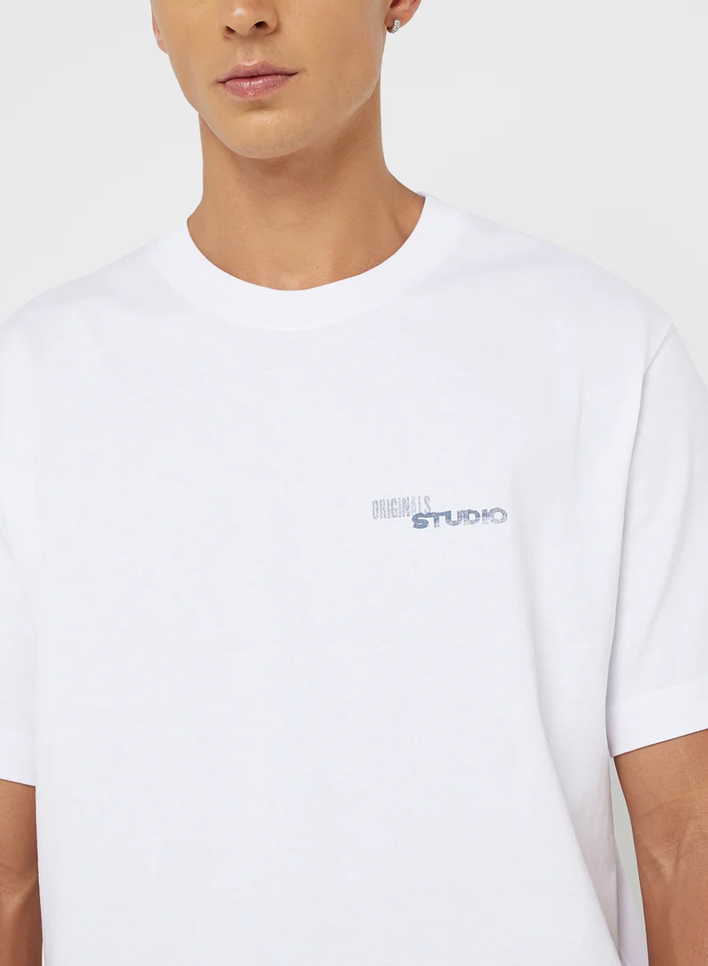 JACK & JONES Text Print Regular Fit T-Shirt