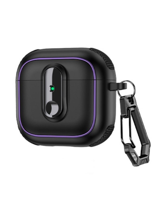 ماركة غير محددة - غطاء حماية لسماعات Apple Airpods Pro2 مطلي بالكهرباء مع مفتاح بلوتوث وغطاء حماية Creative Airpods 4 ألوان: أسود - الموديلات المطبقة: Airpods Pro - Image 1