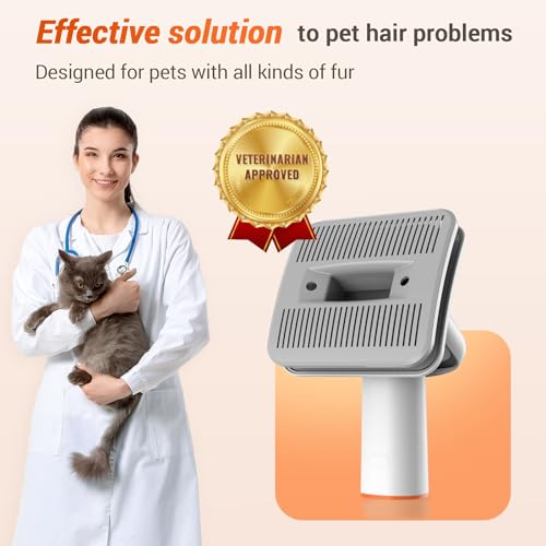 Afloia Dog Brush Vacuum Attachment - Pet Grooming Tool for Dogs & Cats (Vacuum Not Included), Compatible with 1-1.5" Round Port Vacuums (Dyson,Bissell,Eureka,Dirt Devil), with Extension Hose (White) - Image 4