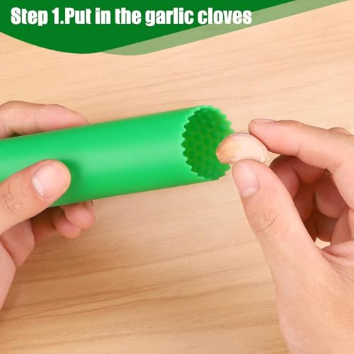 V2H Garlic Peeler Easy and Quick to Peel Garlic Cloves with The Best Silicone Tube Roller Easy Useful Garlic Odorfree Kitchen Tool Peeling Without Smell from Hands Internal Bulge Design - Image 3