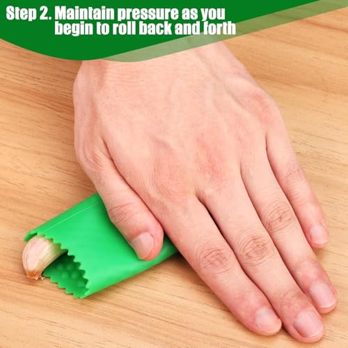 V2H Garlic Peeler Easy and Quick to Peel Garlic Cloves with The Best Silicone Tube Roller Easy Useful Garlic Odorfree Kitchen Tool Peeling Without Smell from Hands Internal Bulge Design - Image 4