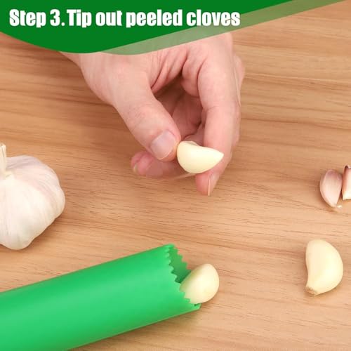 V2H Garlic Peeler Easy and Quick to Peel Garlic Cloves with The Best Silicone Tube Roller Easy Useful Garlic Odorfree Kitchen Tool Peeling Without Smell from Hands Internal Bulge Design - Image 5