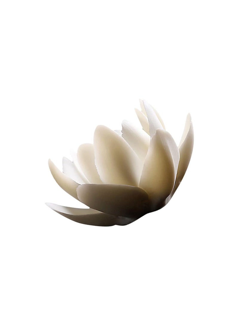 GGOOT Lotus Incense Burner Cone Incense Holder Backflow Incense Cones Vintage Desktop Ornament for Office Home Decoration Ornament White - Image 1