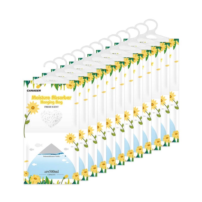 CANAGER Moisture Absorber 12 PackFresh Scent Hanging Humidity BagHomeCar and Closet Dehumidifiers125OZ