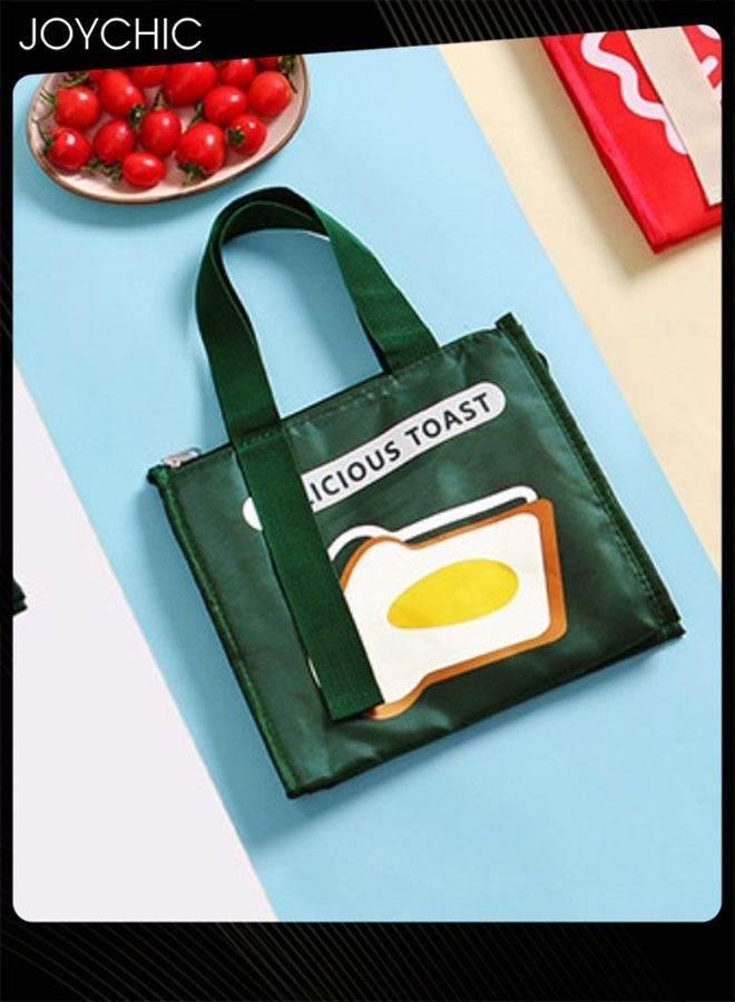 Joychic Colorful Aluminum Foil Heat Preservation Lunch Bag Water and Oil Proof Food Insulation Bag with Handle Strap for School Office Work Travel Outdoor - Image 2