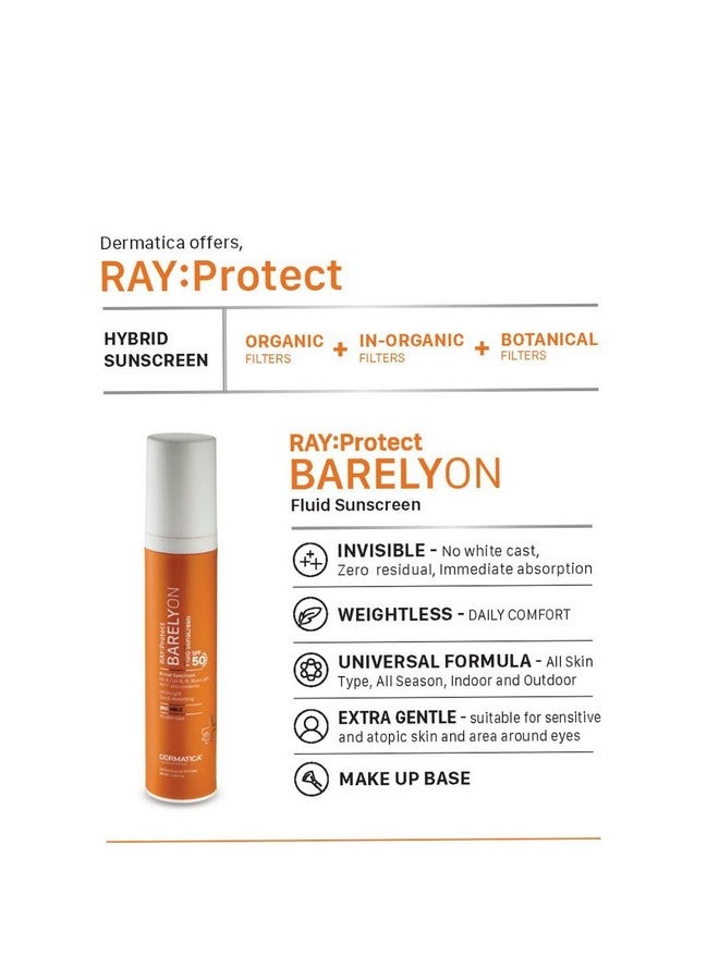 Dermatica All Skin Ray Protect Barelyon Fluid Sunscreen SPF 50 PA++++ | Lightweight, Non-Greasy, Broad Spectrum Sun Protection | 50 ML - Image 3