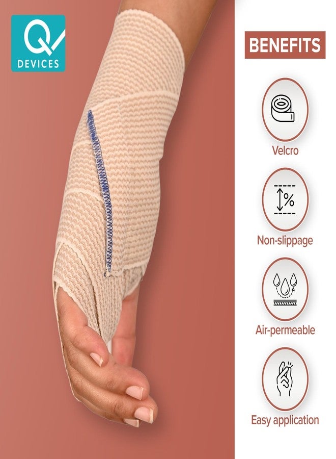 Q DEVICES Elastic Bandage for Support & Compression - Self-Closure, Velcro, Air-Permeable | Ideal for Injuries & Swelling (10 cm x 4 m) - Image 4