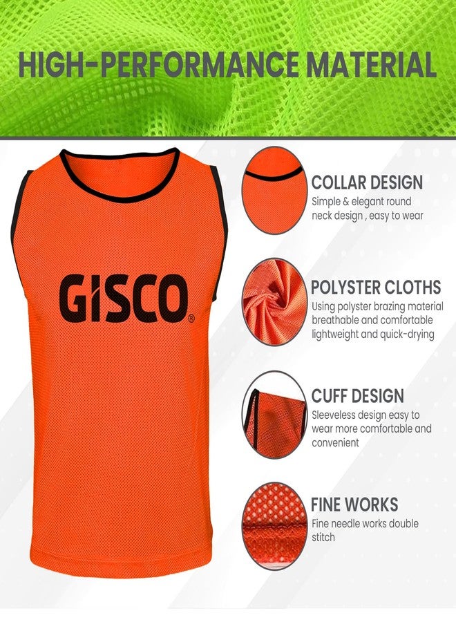 GISCO Sports Training Bibs Training Vest (Set of 6) | Blue | Size-Small | Quality Mesh Vests for Sports, Training, and Practice Sessions - Image 4