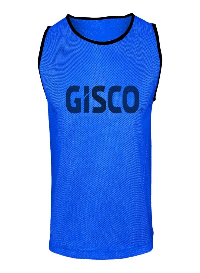 GISCO Sports Training Bibs Training Vest (Set of 6) | Blue | Size-Small | Quality Mesh Vests for Sports, Training, and Practice Sessions - Image 1