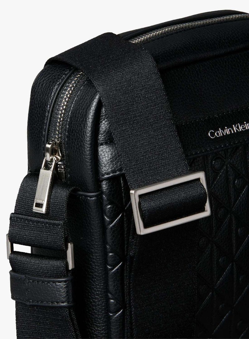 CALVIN KLEIN Embossed Allover Monogram Reporter Bag - Image 4
