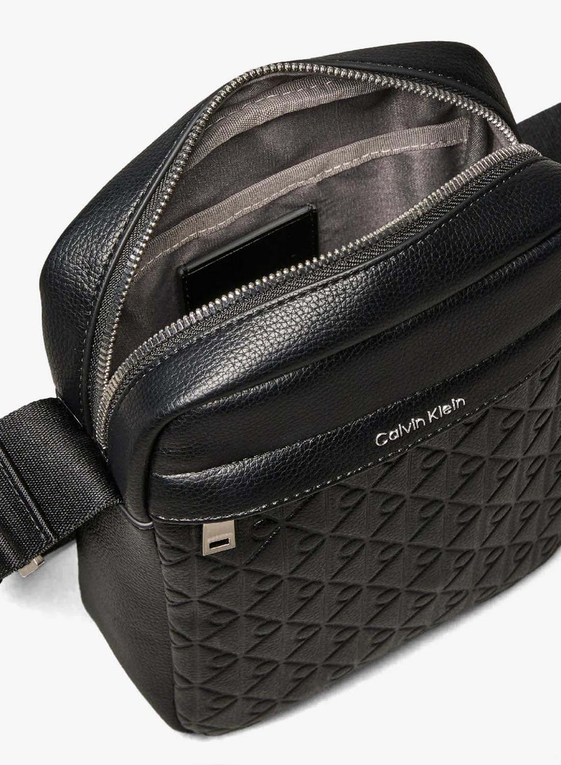CALVIN KLEIN Embossed Allover Monogram Reporter Bag - Image 3