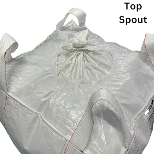 Jumbobagshop FIBC Bulk Bag – Heavy Duty & Super Sack 1 Ton Bag, 90L X 90W X 90H, Spout Top and Bottom Flat, Woven Polypropylene Bags For Sand, Industry, Agriculture, Farm Storage, Building Materials - Image 2