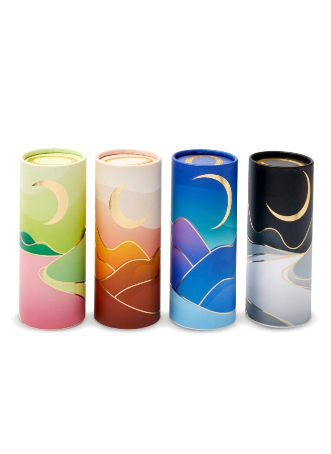 ZODACA 8 Pack Car Tissues Cylinder Boxes  Round Travel Facial Wipes For Car Cup Holder  4 Moon Designs  400 Wipes Total  - Image 5