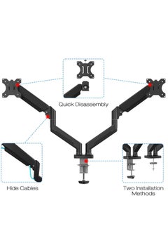 Generic Dual Monitor Stand, Adjustable Gas Spring Monitor Desk Arm, Heavy Duty Monitor Mount, Load Capacity 2-10 KG VESA Monitor Stand, Suitable for 13 to 32 inch Computer Monitor Mount for Home Office  - Image 5