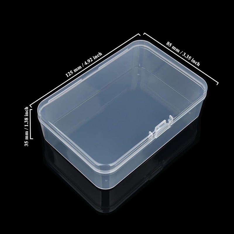 Thintinick 8 Pack Rectangular Clear Plastic Storage Containers Box with Hinged Lid for Beads and Other Small Craft Items (4.92 x 3.35 x 1.38 inch) - Image 2