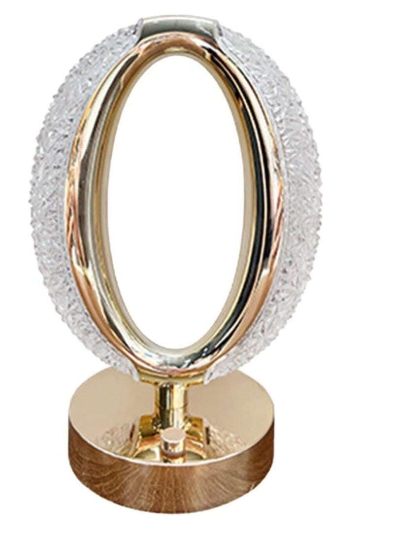 ELTRAZONE Crystal Diamond Table Lamp Round Oval Nightlight Type C Tricolour Dimming Table - Image 1