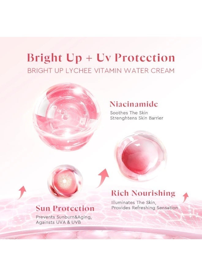 جلاد2جلو جلاد تو جلو كريم الليتشي بفيتامينات الماء 3 في 1 مع واقي شمس SPF30 PA+++، تفتيح وترطيب وحماية من الشمس، كريم تون أب لإشراقة البشرة وتوحيد لونها، تركيبة خفيفة للاستخدام اليومي، مناسب لجميع أنواع البشرة، عبوة 6 قطع - Image 4