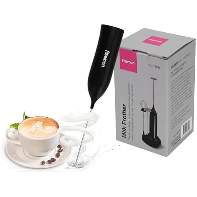 فيسمان 4 في 1 خلاط حليب مع حامل محمول قابل لإعادة الشحن كهربائي فائق السرعة 12000 دورة في الدقيقة خلاط حليب بأربعة أنواع مختلفة من خفاقات القهوة وصانع رغوة القهوة واللاتيه والكابتشينو والفرابيه والماتشا والشوكولاتة الساخنة - Image 4