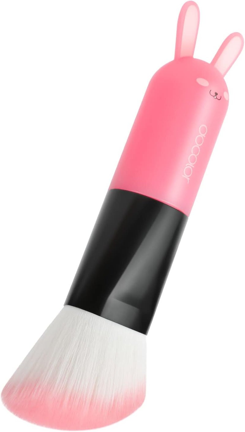Docolor Face Foundation Brush Professional Makeup Brush for Adjusting Blush Highlighter Contours Small Cute Pink Bunny Portable Makeup Brush Bunny