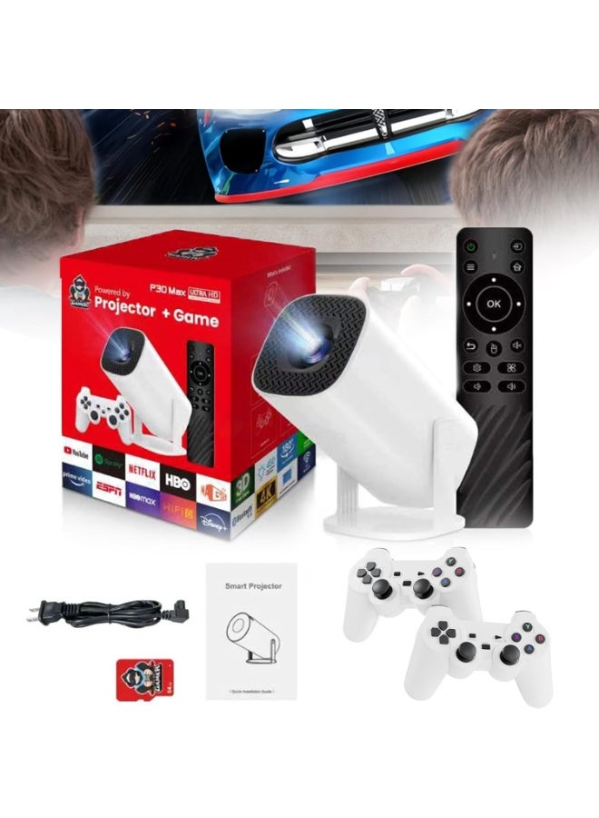 Retro Game Projector with 2 Wireless Controllers, Built-in Classic Games, Full HD LCD Projection up to 130 Inches, Wi-Fi Media Streaming - Image 1