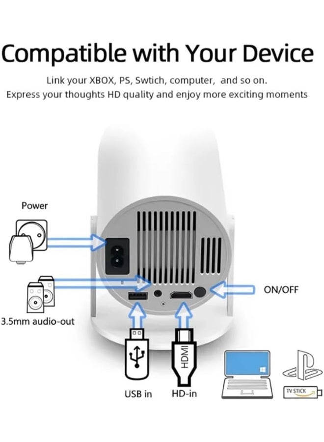 Retro Game Projector with 2 Wireless Controllers, Built-in Classic Games, Full HD LCD Projection up to 130 Inches, Wi-Fi Media Streaming - Image 3