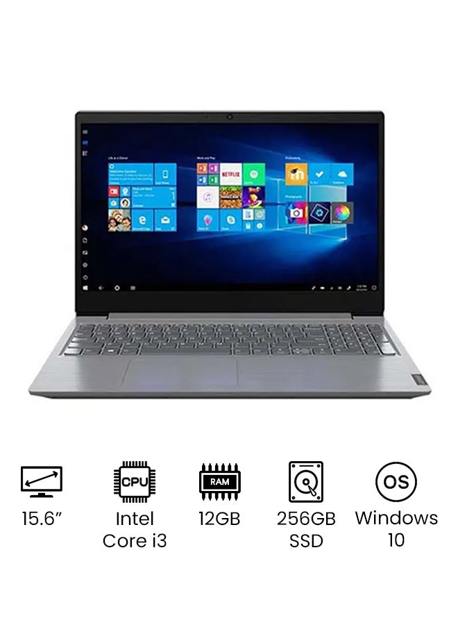 (Upgraded Version) V15 G1 Business And Professional Laptop With 15.6-Inch Full HD Display, 10th Gen Core i3-10110U Processor/12GB RAM/256GB SSD/Intel UHD Graphics/Windows 10 / English/Arabic gray