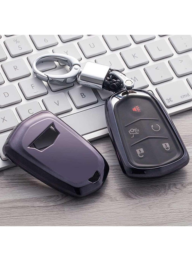 Electroplating Single-shell Car Key Case With Key Ring - Image 2