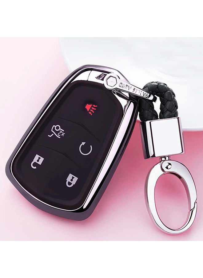 Electroplating Single-shell Car Key Case With Key Ring - Image 3