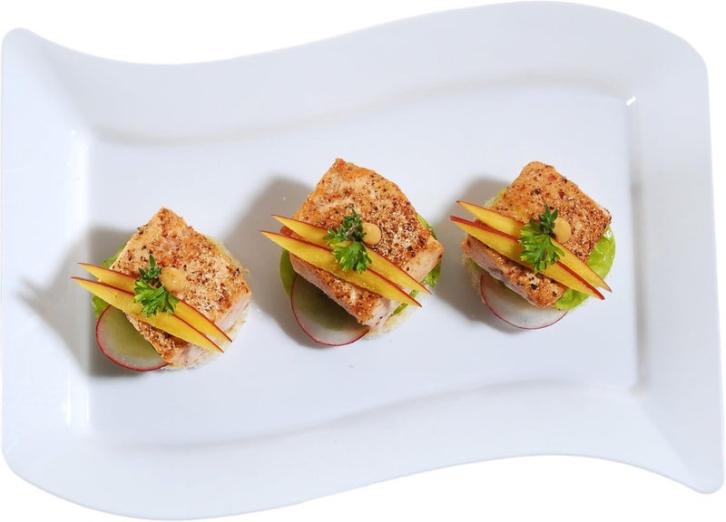 Fineline Settings Wavetrends White RectangularWave ChinaLike 65 X 10 Plate 120 Pieces