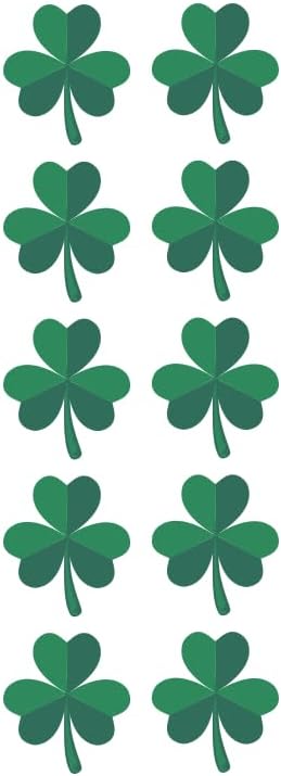 Set of 10 x Irish Shamrock Temporary Tattoo Waterproof Ireland leaf