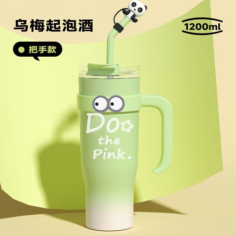 Stainless Steel 4oz Insulated Tumbler Mint gradient green [with suction cap eyes stick 3D sticker]]