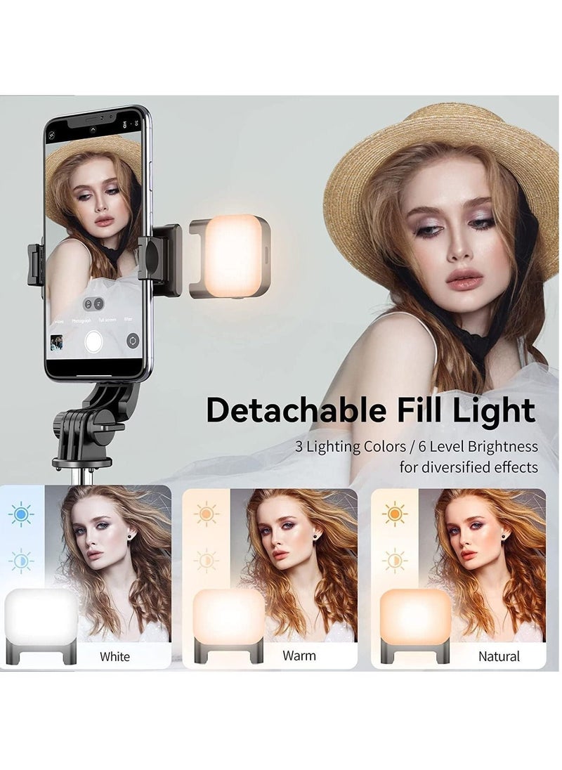 ELTRAZONE Extendable Selfie Stick Tripod with Fill Light - Remote Shutter, Ideal for Travel, Vlogging, and Live Streaming  - Image 3