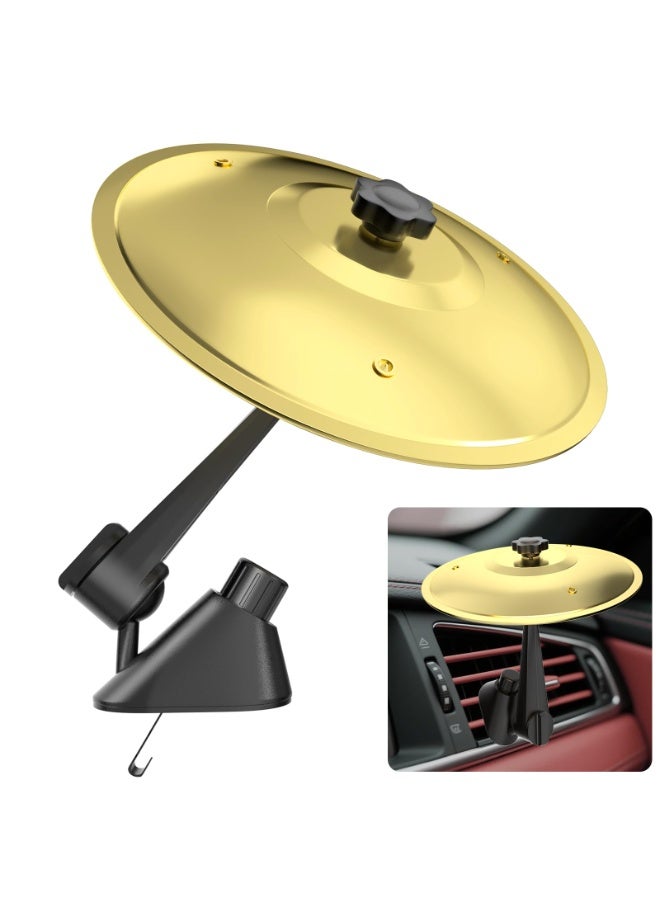 Car Cymbal Drum Vent, Mini Metal Drum Collision Cymbal Suitable For Car Dashboard, Fun Instrument Tool, Suitable For Drummer Music Enthusiasts Gift (Gold) - Image 2