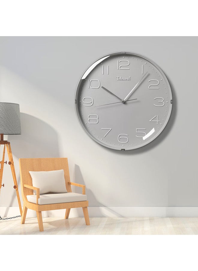 Telesonic Wall Clock, 12-inch Minimalist Style, Home Living Room Decorative Quartz Clock, Bedroom Timepiece, 30cm - Image 3