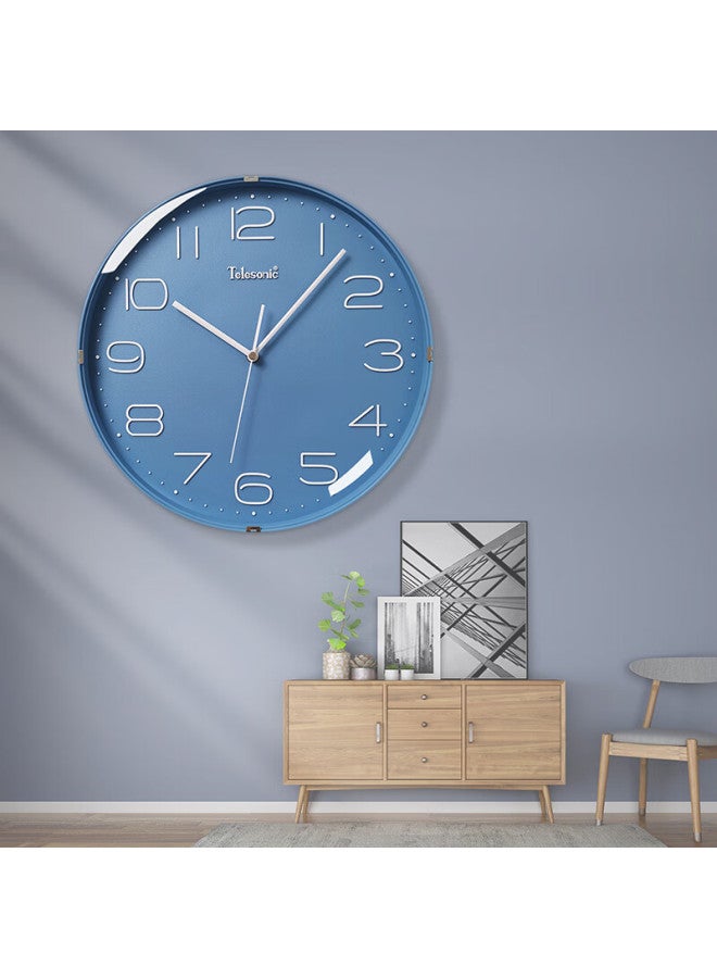 Telesonic Wall Clock, 12-inch Minimalist Style, Home Living Room Decorative Quartz Clock, Bedroom Timepiece, 30cm - Image 4