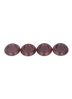 Thoraya 4PCS Piano Floor Protector Anti Vibration Small Size Non Slip Piano Caster Cups Floor Protector Brown  - Image 1