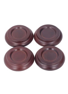 Thoraya 4PCS Piano Floor Protector Anti Vibration Small Size Non Slip Piano Caster Cups Floor Protector Brown  - Image 4