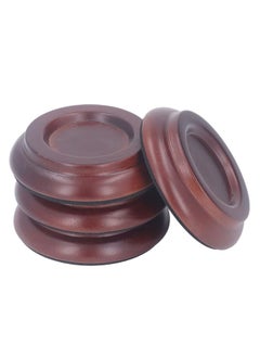 Thoraya 4PCS Piano Floor Protector Anti Vibration Small Size Non Slip Piano Caster Cups Floor Protector Brown  - Image 5